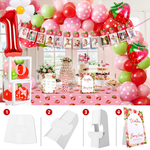 MOVINPE strawberry welcome sign guides guests with a sweet theme