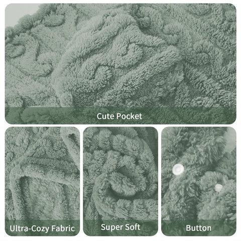 Mowkim wearable-blanket-sage with pockets, ideal for hands-free warmth.