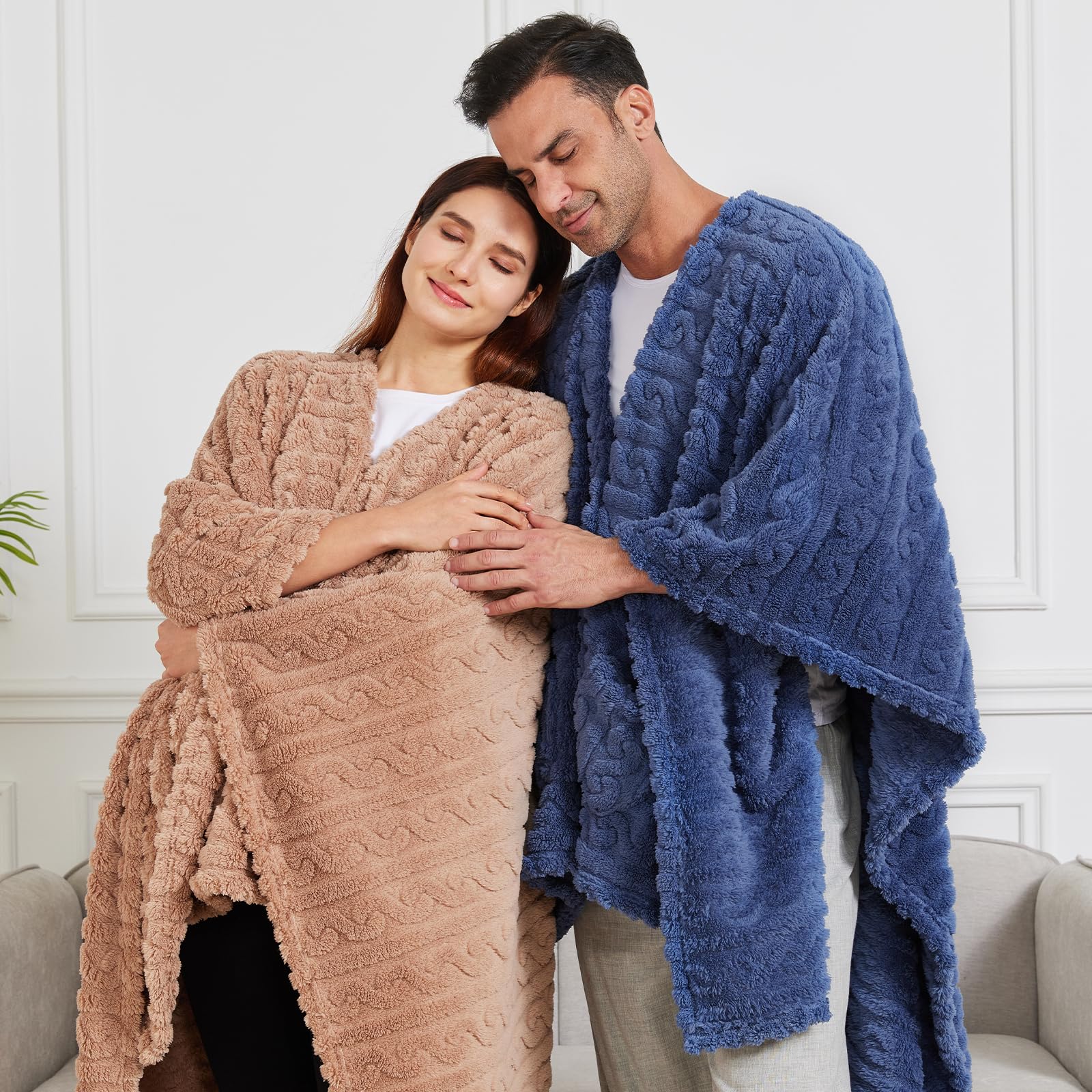 Perfect for lounging at home with the Mowkim wearable blanket.