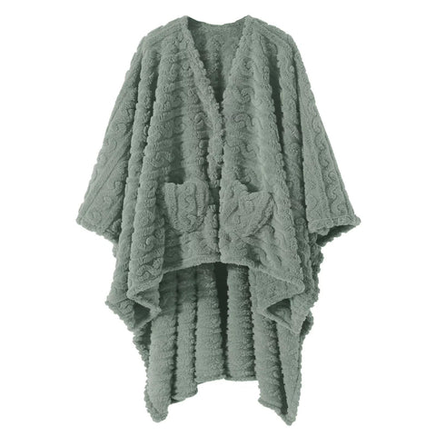 Mowkim wearable blanket sherpa-sage 58x64 draped for cozy home warmth.