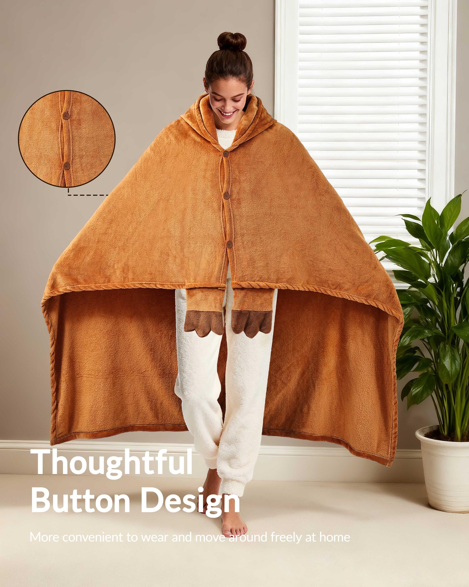 Moyel Capybara hoodie soft plush material close-up