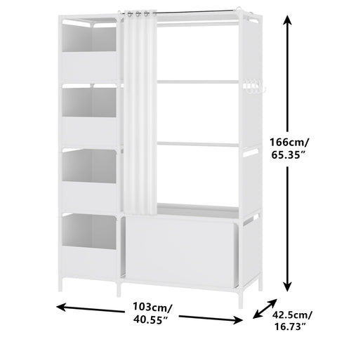 MOYIPIN curtain-covered wardrobe protects fabrics from dust and moisture.