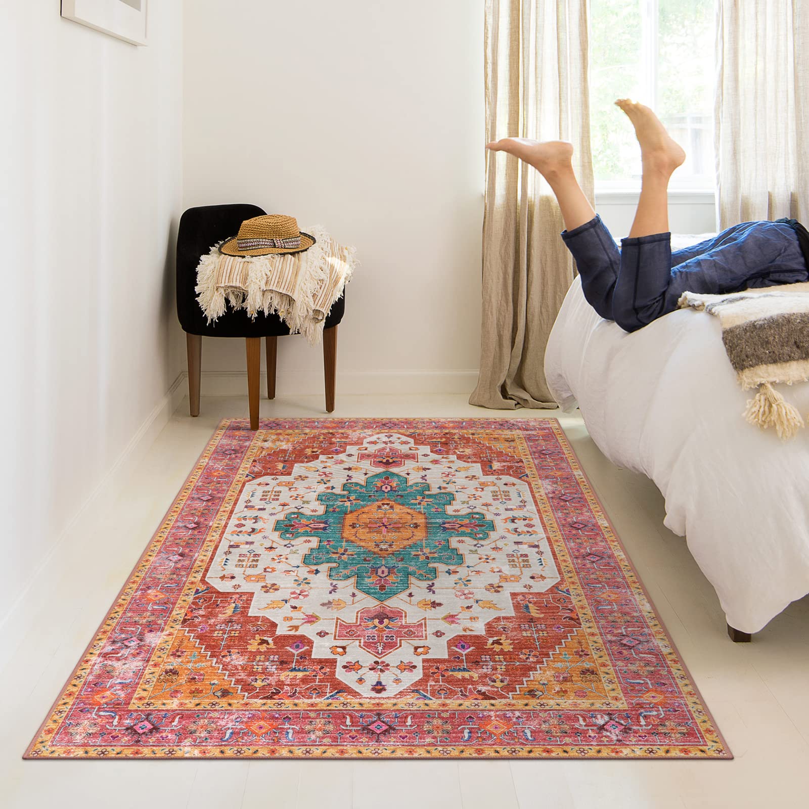 Moynesa boho medallion pattern complements various room styles