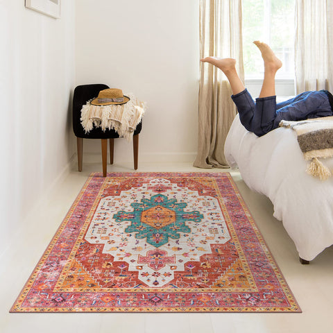 Moynesa boho medallion pattern complements various room styles