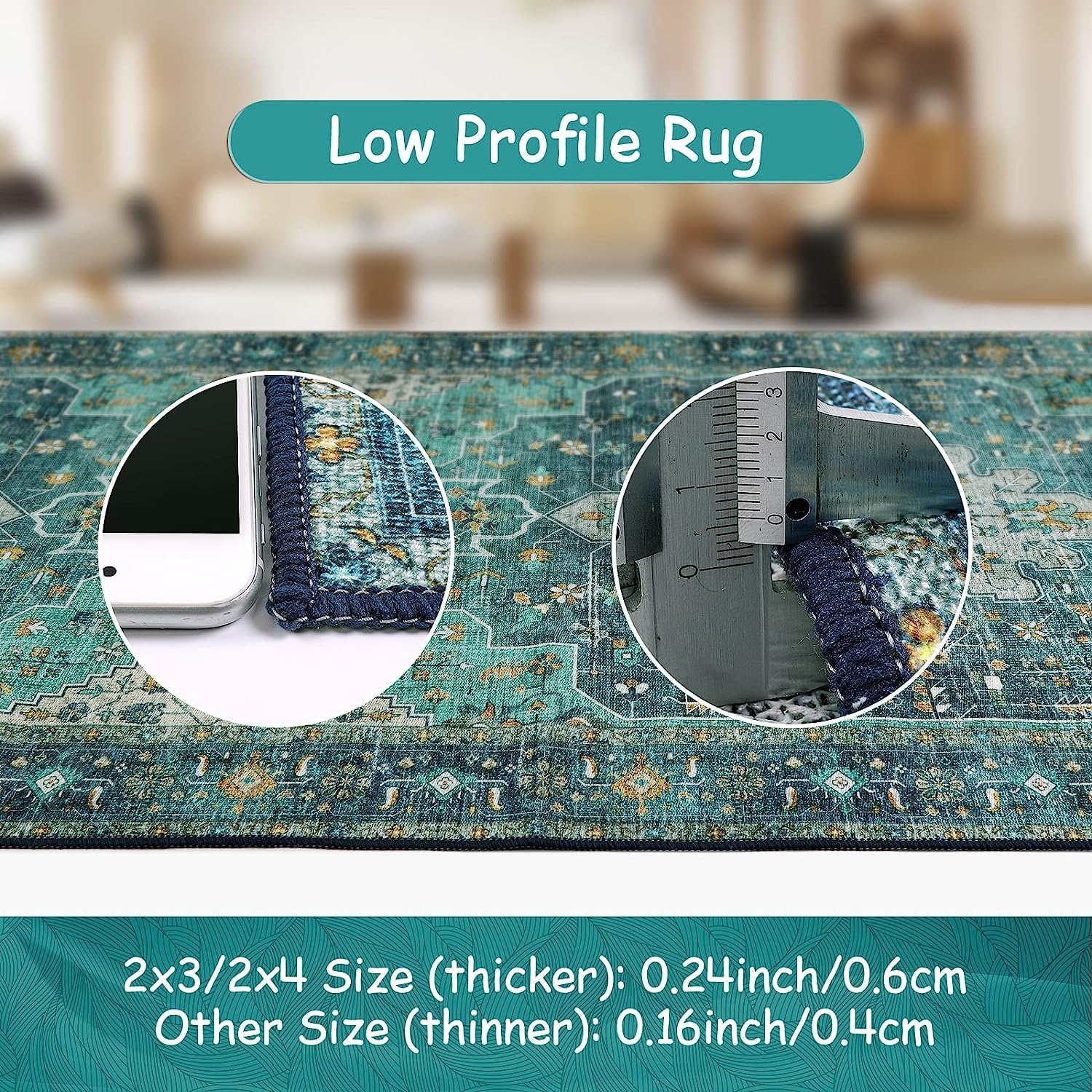 Moynesa pet-friendly teal rug reduces snagging and keeps fur manageable.