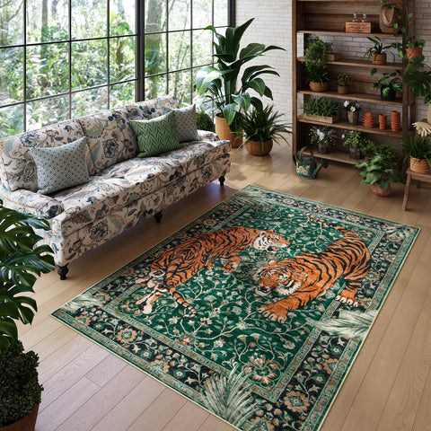 Moynesa Tiger 5x7 rug with foldable design for storage