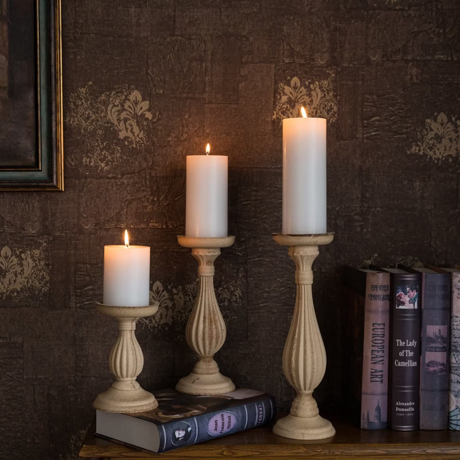 MOZEAL rustic white candles elevating Christmas and home décor