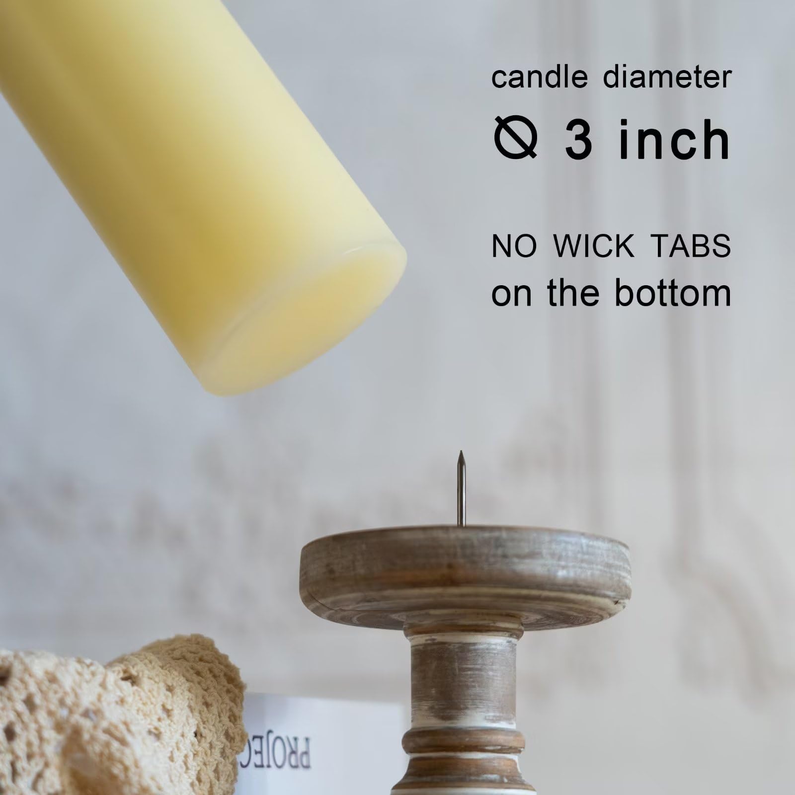 MOZEAL long burn time 72 hours pillar candle ensures steady light