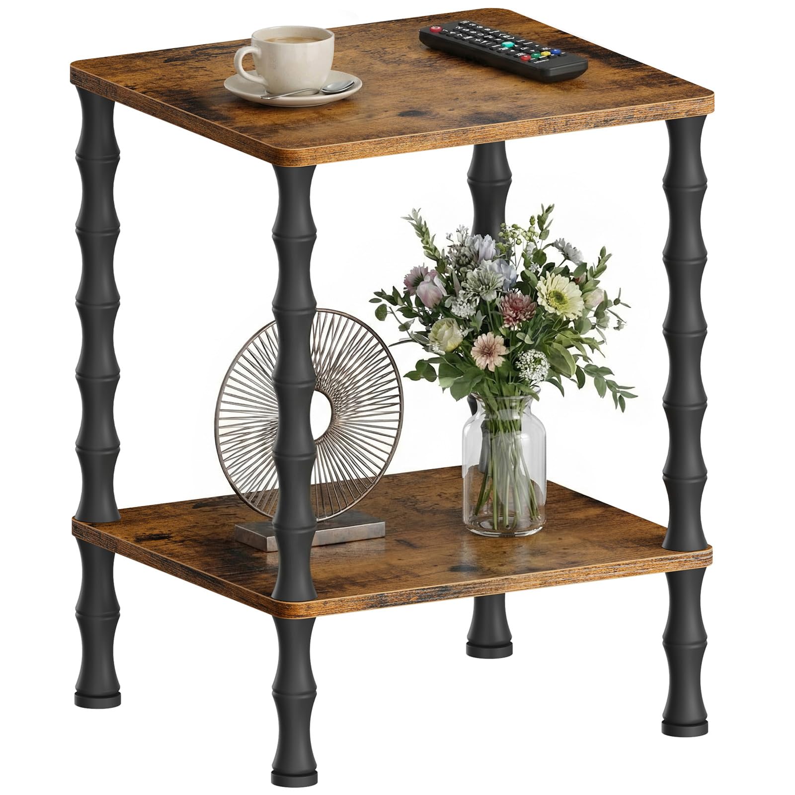 Mozume Vintage Small End Table shows a compact design suitable for small spaces.