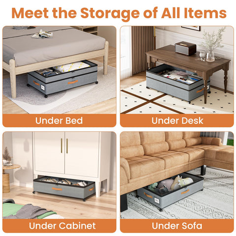 Mqaue under-bed storage easy-assembly design installs in minutes