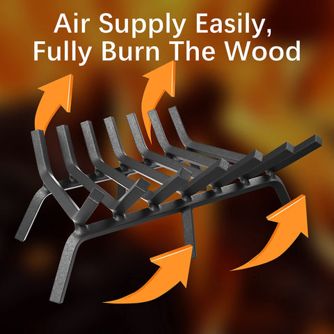 Mr IRONSTONE black high-temperature finish on fireplace grate for durability