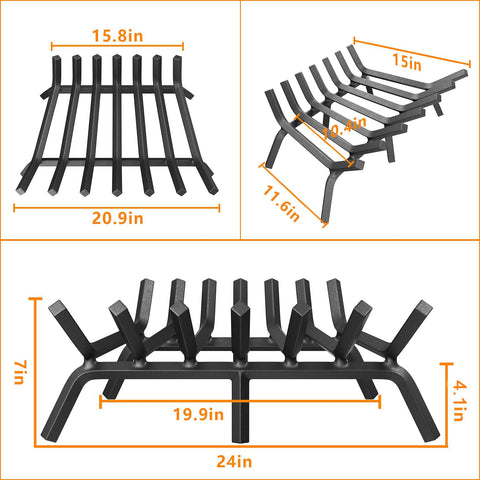 Mr IRONSTONE diamond-shaped steel rods on grate for durability and heat resistance