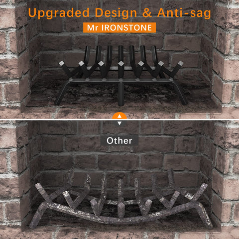 Mr IRONSTONE seven-bar steel grate structure ready for logs