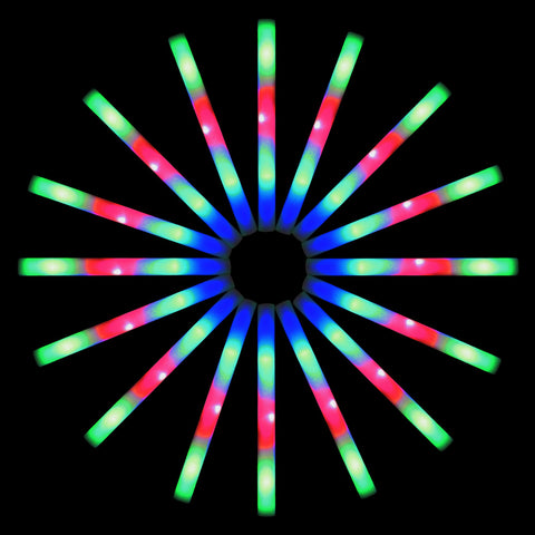 MR PARTY KING 100 LED foam sticks glow in hand for vibrant party moments.