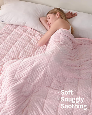Mr. Sandman minky-dots texture enhances tactile comfort for relaxation.