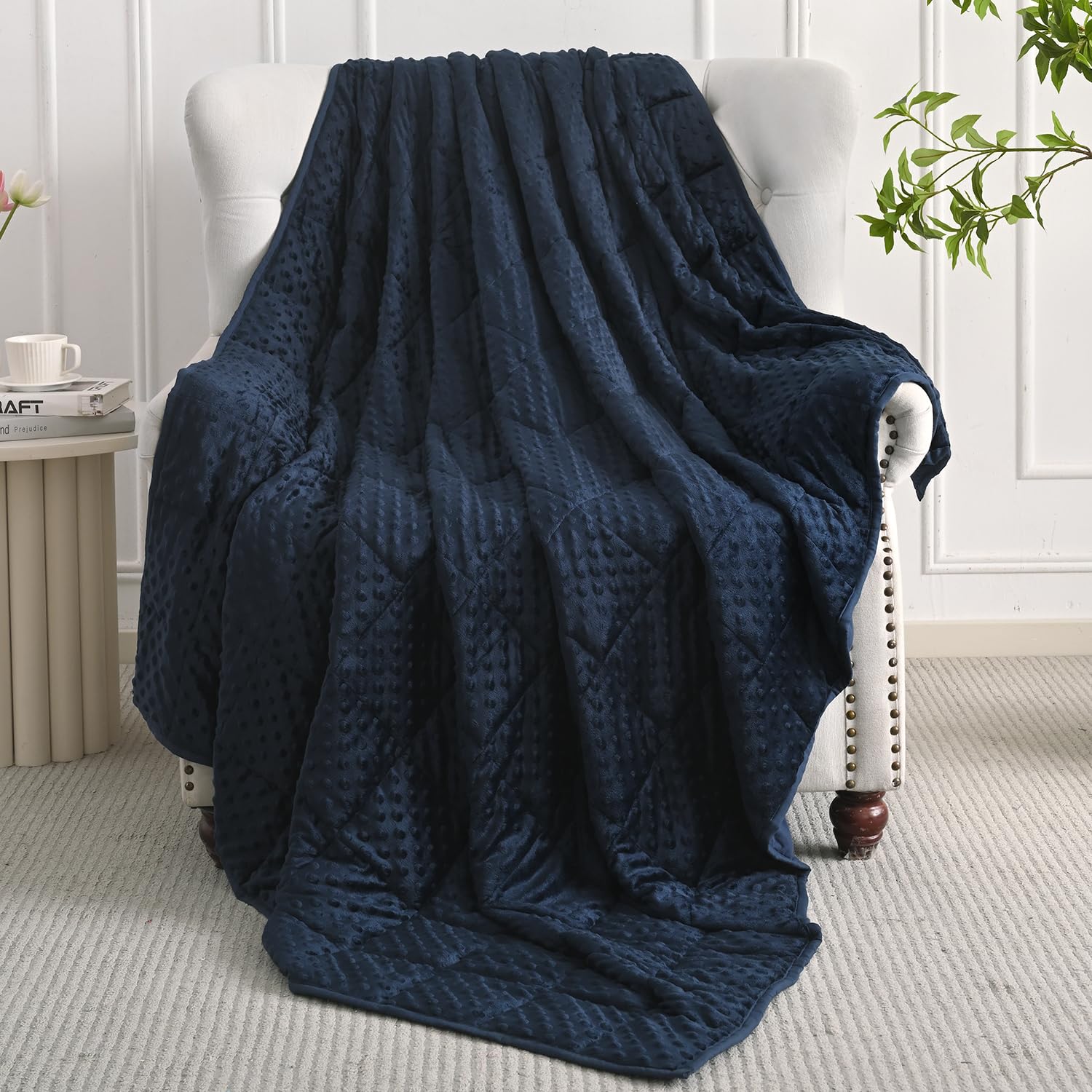 Mr. Sandman weighted blanket navy reversible design for year-round comfort