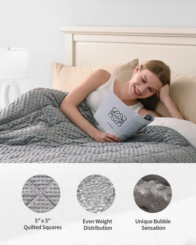 Glass beads visible through fabric, ensuring even weight and durability.