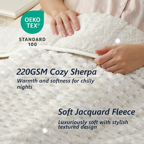 Mr. Sandman weighted blanket on bed in cream white promotes calm nights