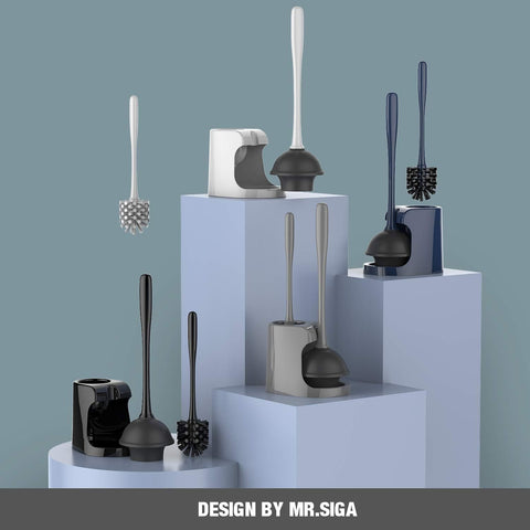 MR.SIGA nylon-bristle bowl brush cleaning under rim and hard-to-reach corners