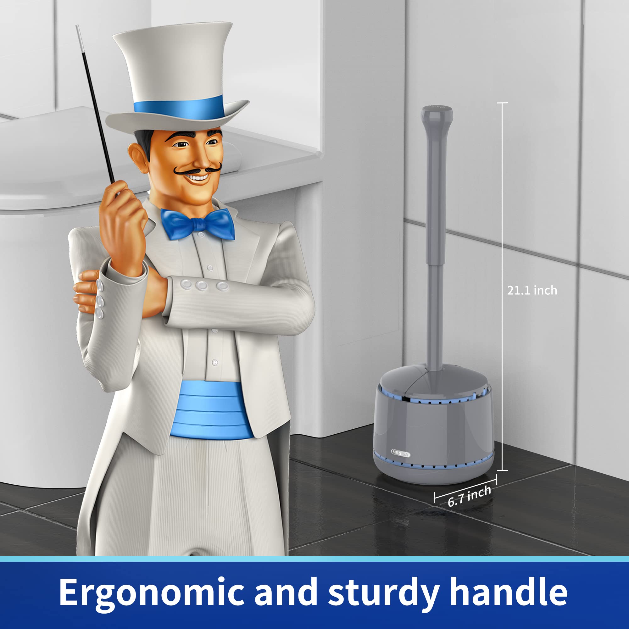 MR.SIGA heavy-duty plunger with suction cup close-up for powerful clearing