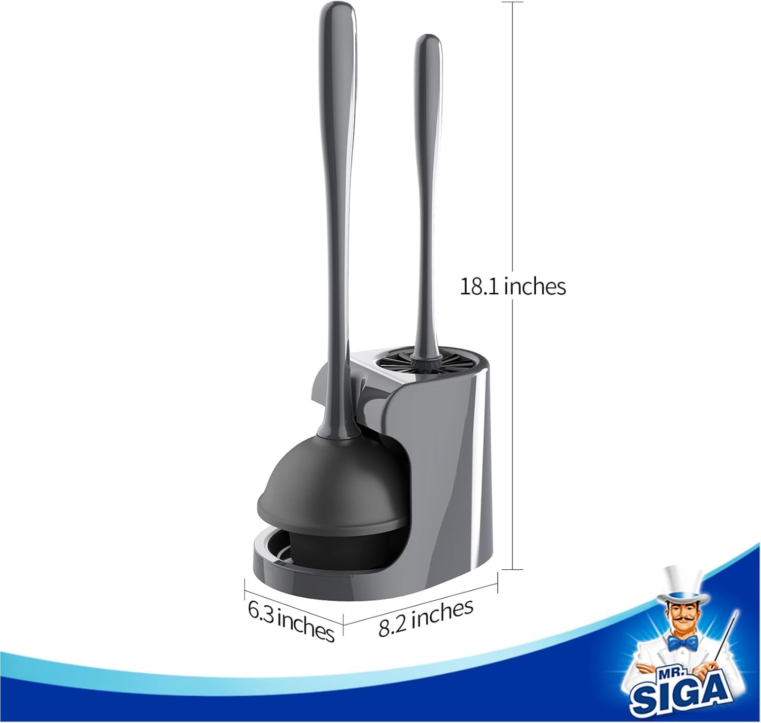 MR.SIGA plunger with heavy-duty suction for stubborn clogs
