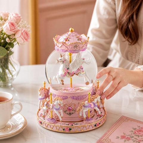 Mr Winder polyresin unicorn figure with soft colors for decor