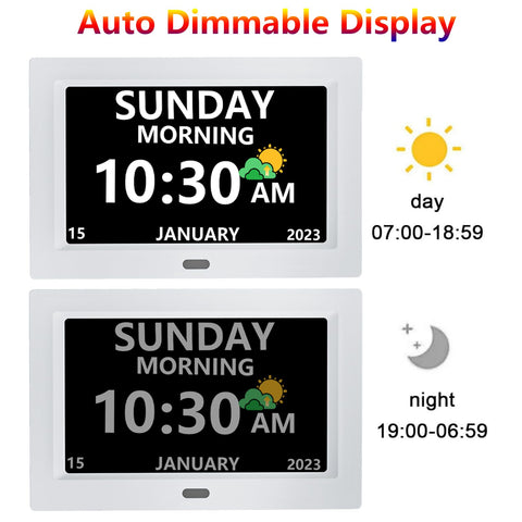 MRCHYDZ clock offering three display modes for reading preferences