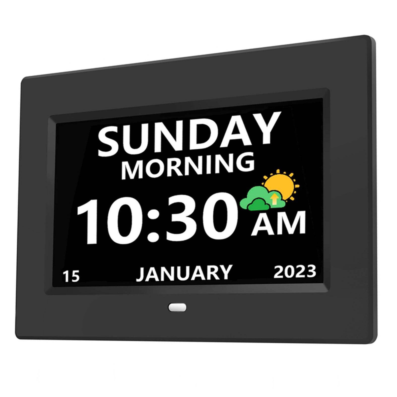MRCHYDZ clock mounted on wall or placed on desk for flexible placement.