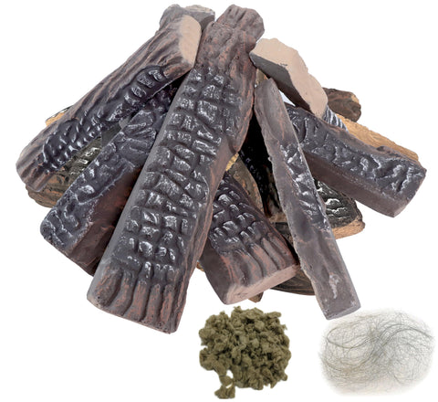 MrGas Log ceramic logs for fireplace showcase lifelike glow and durable heat resistance for cozy warmth.