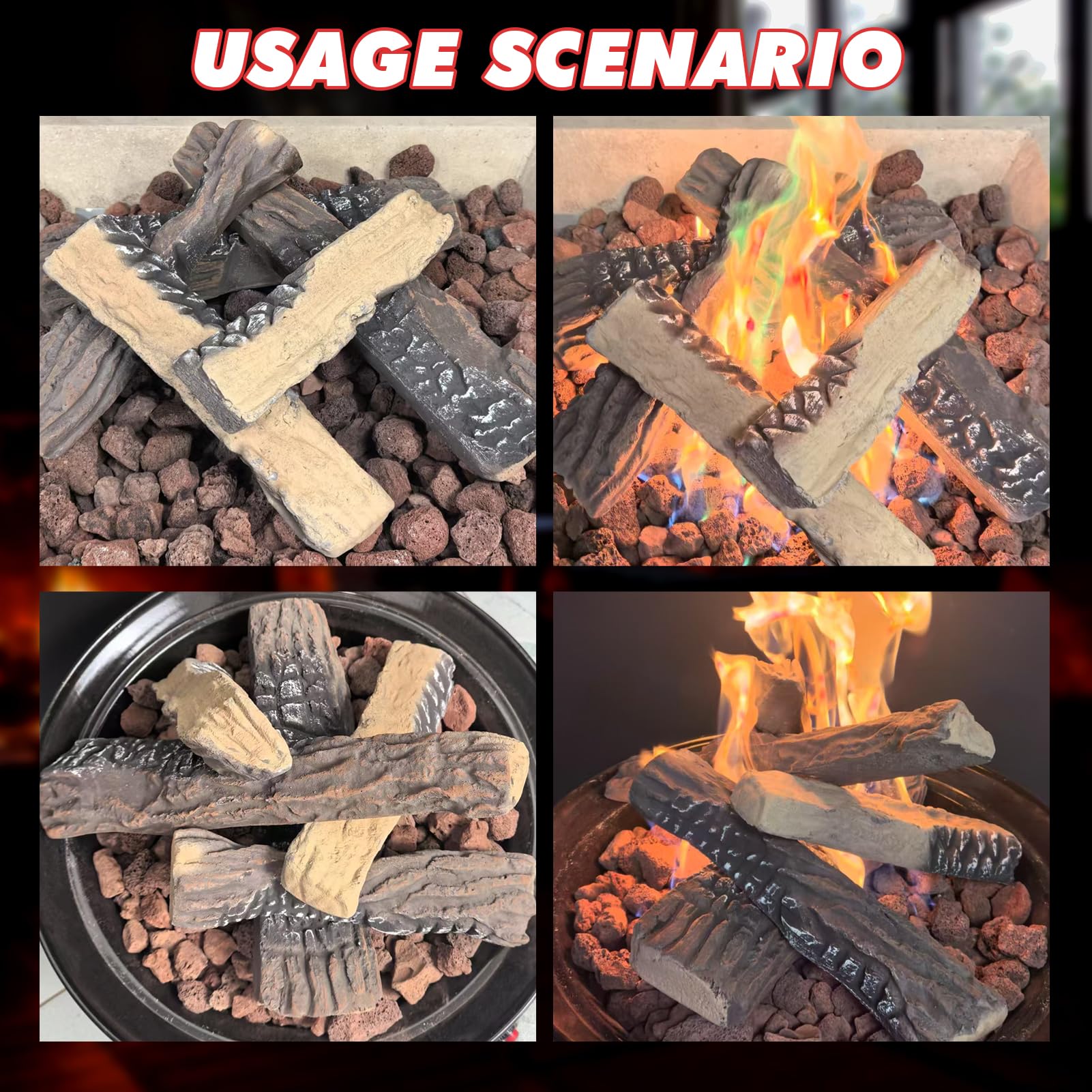 MrGas Log heat-dissipation glow adds warmth during gatherings.