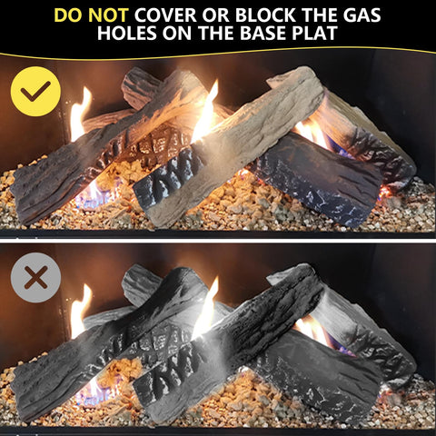MrGas Log 10-pack lets you arrange designs to avoid bare fire pits.