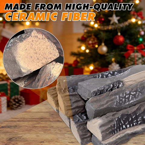 MrGas Log stackable ceramic logs offer flexible arrangement to keep your fireplace inviting.