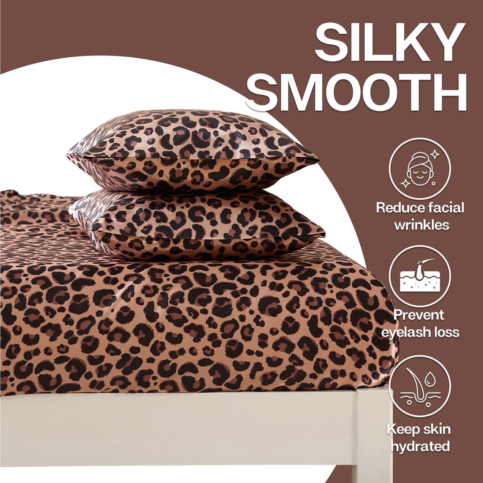 MR&HM brown leopard satin bedding adds luxurious style to your bedroom