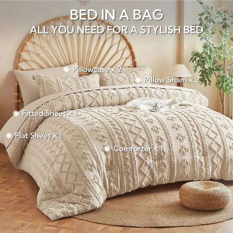 MR&HM queen comforter set fits standard beds for all-season use.