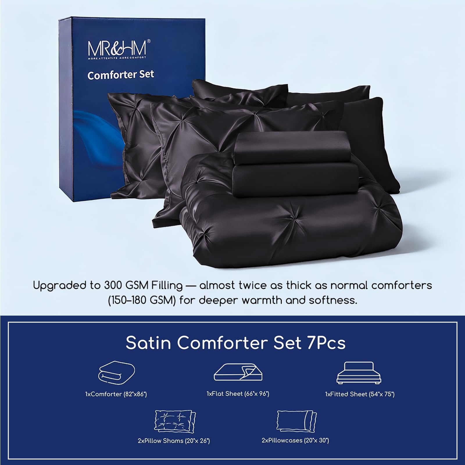MR&HM pinch pleat detail highlights elegant design for refined bedroom style