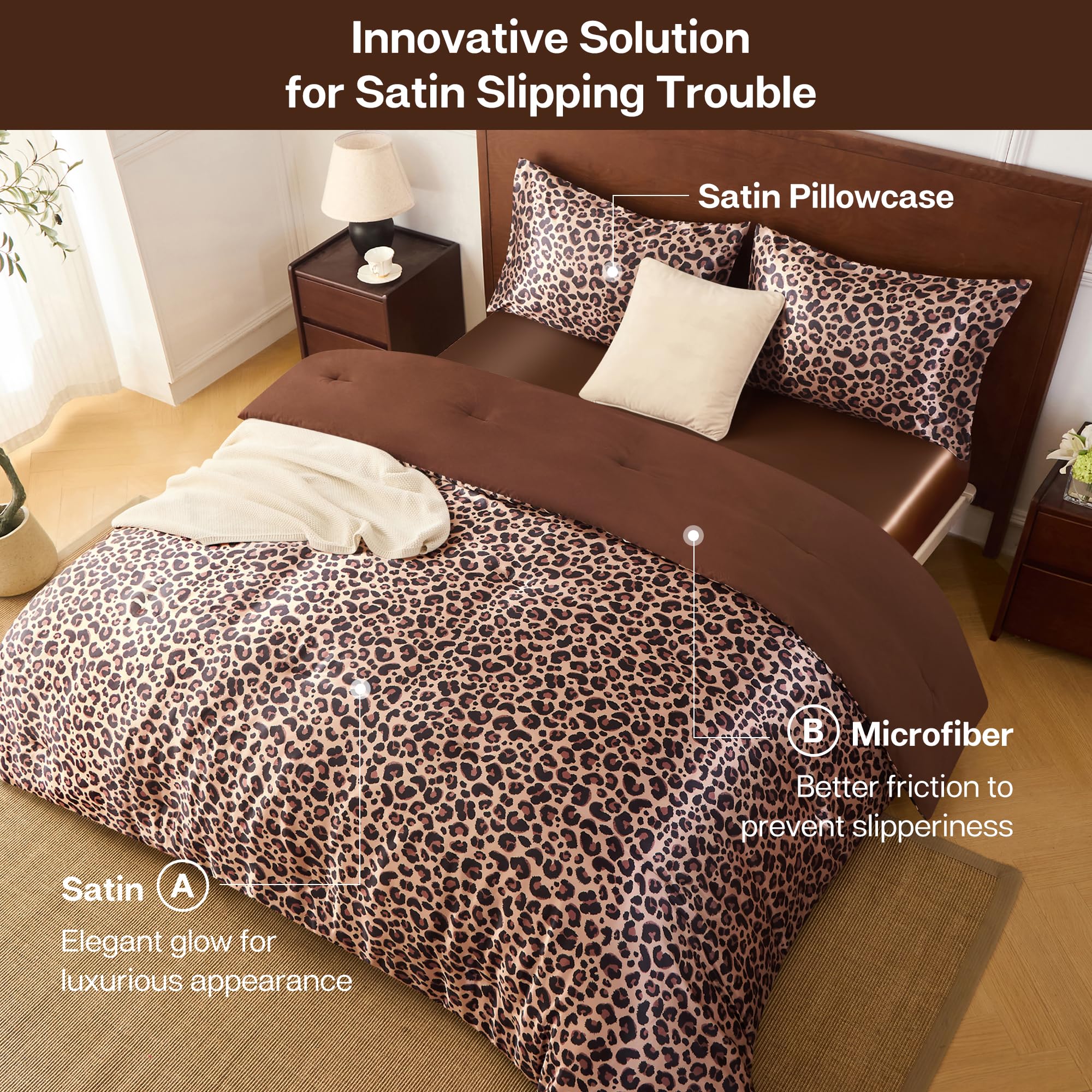 MR&HM queen comforter reversible satin with glossy reverse for elegant bedroom styling.