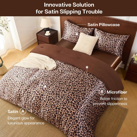 MR&HM queen comforter reversible satin with glossy reverse for elegant bedroom styling.