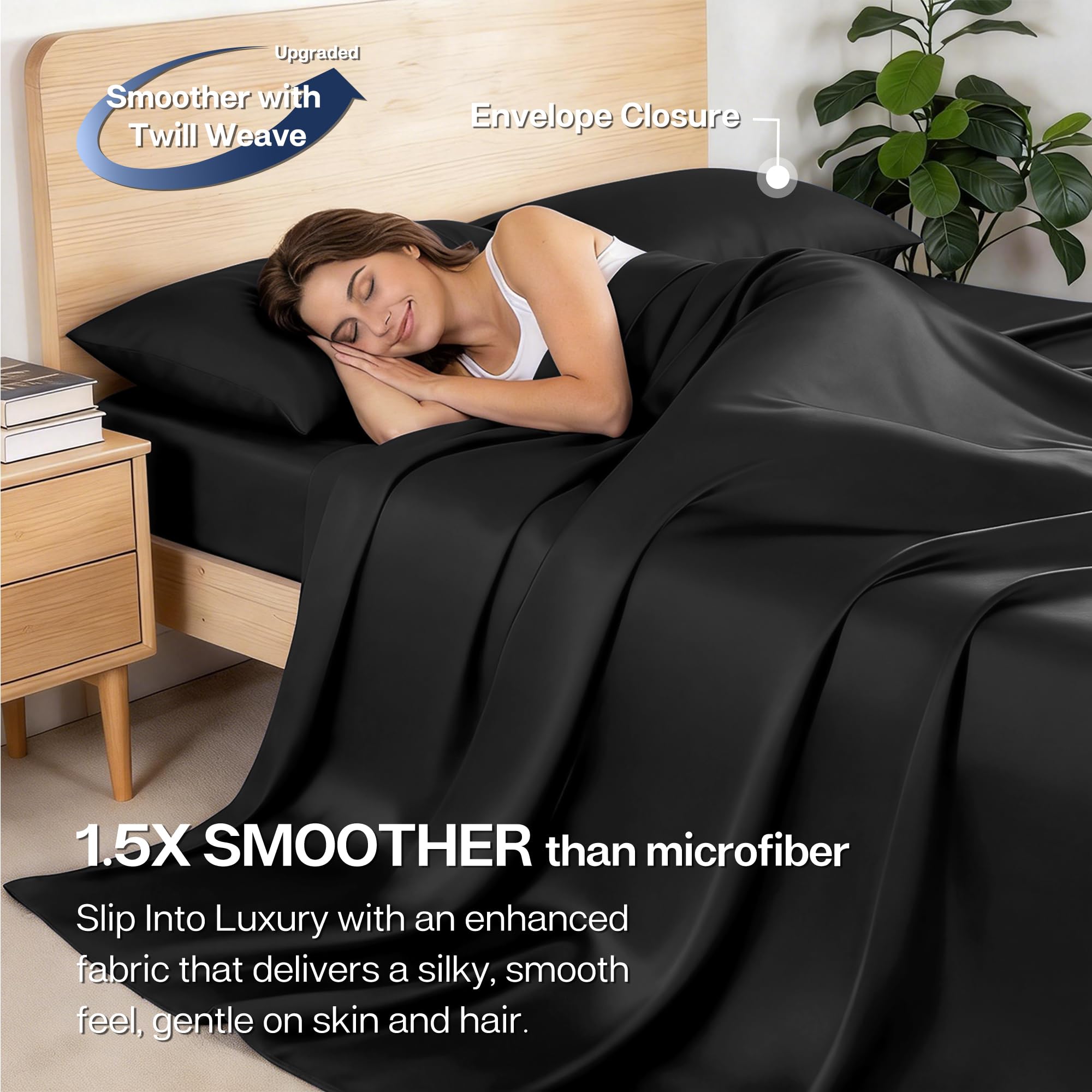 MR&HM Queen Sheet Set 360° elastic edge keeps sheets smooth all night.
