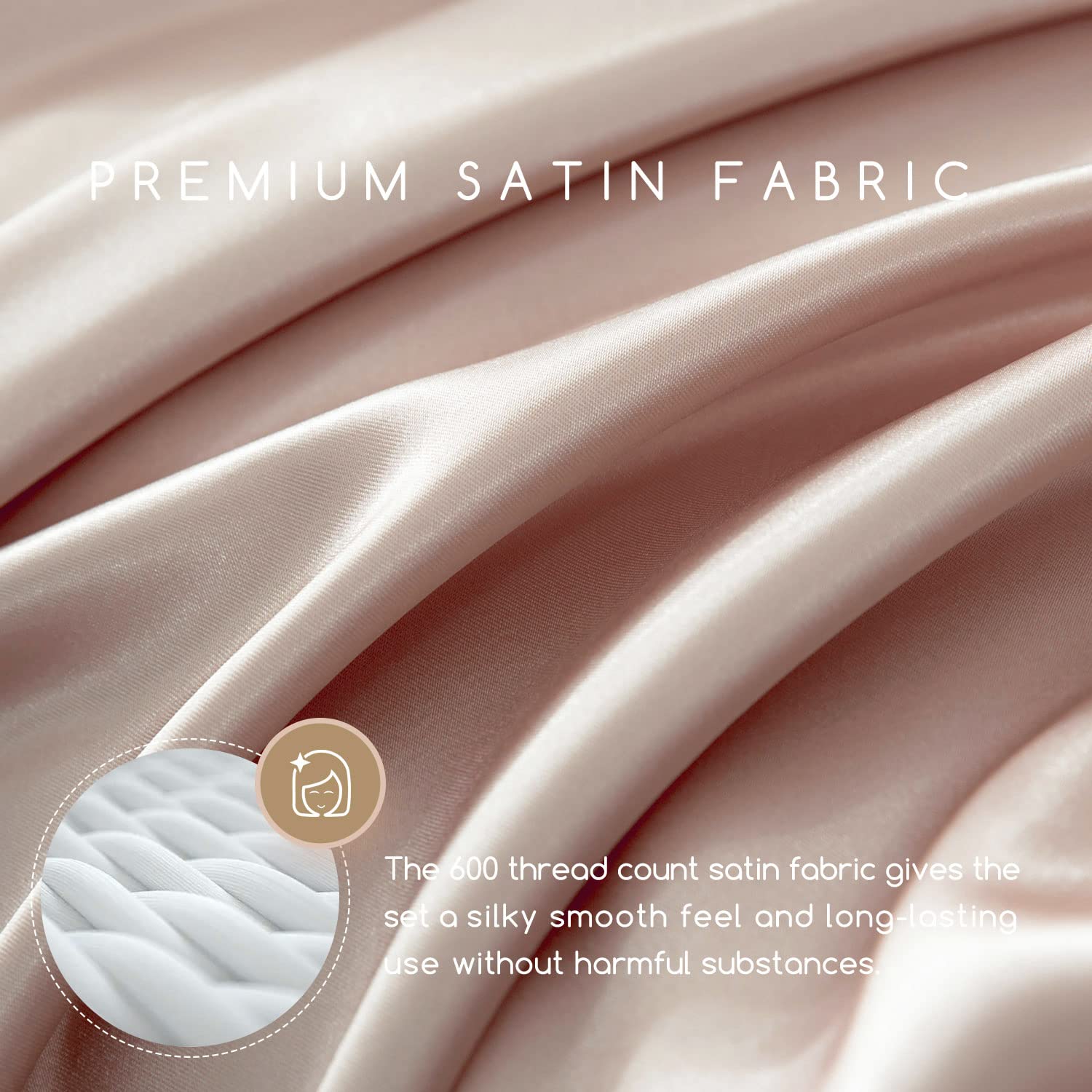 MR&HM satin queen fitted sheet with 15-inch depth securing mattress