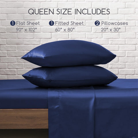 MR&HM satin bed set ready for machine washing and care