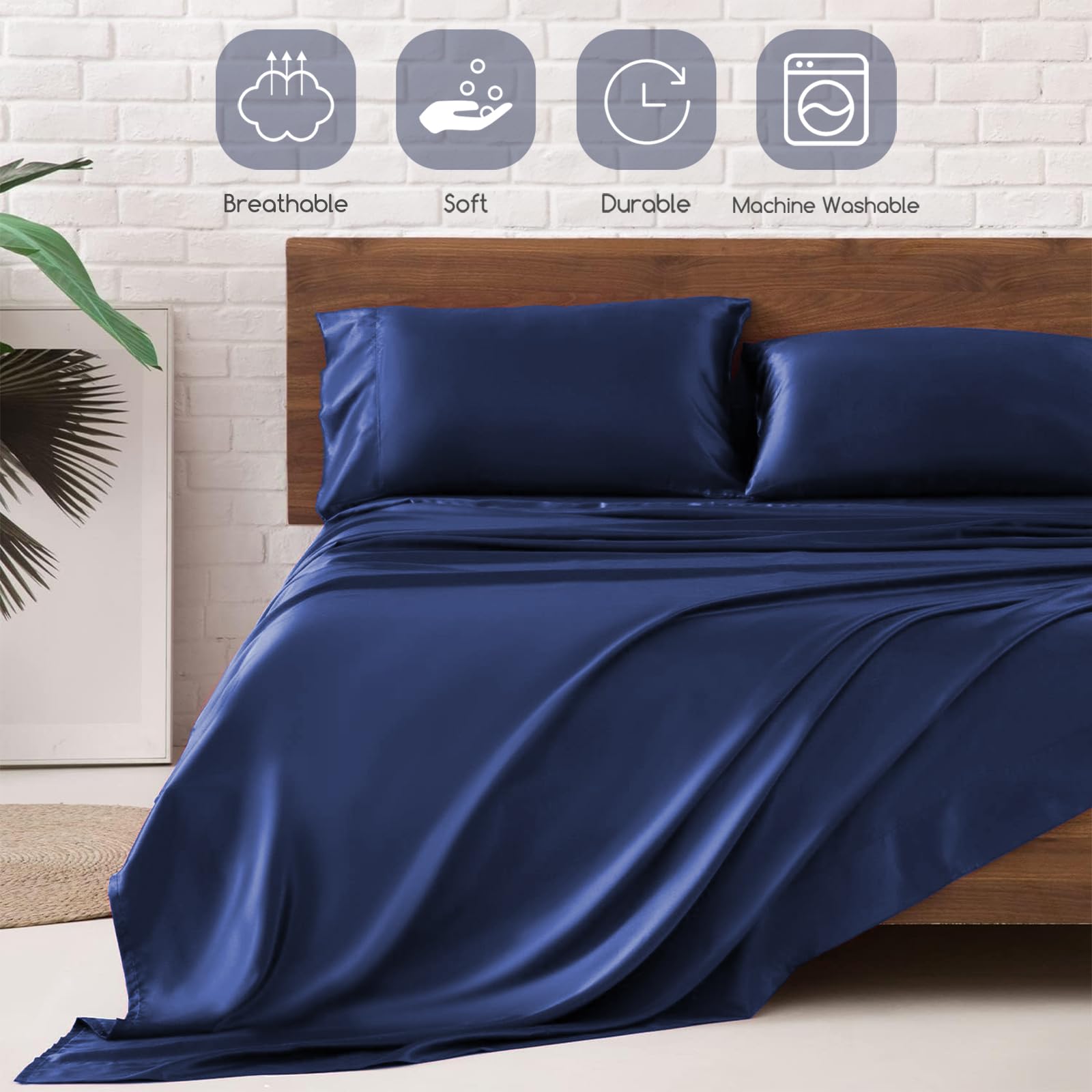 MR&HM satin sheets close-up highlighting silky finish and comfort