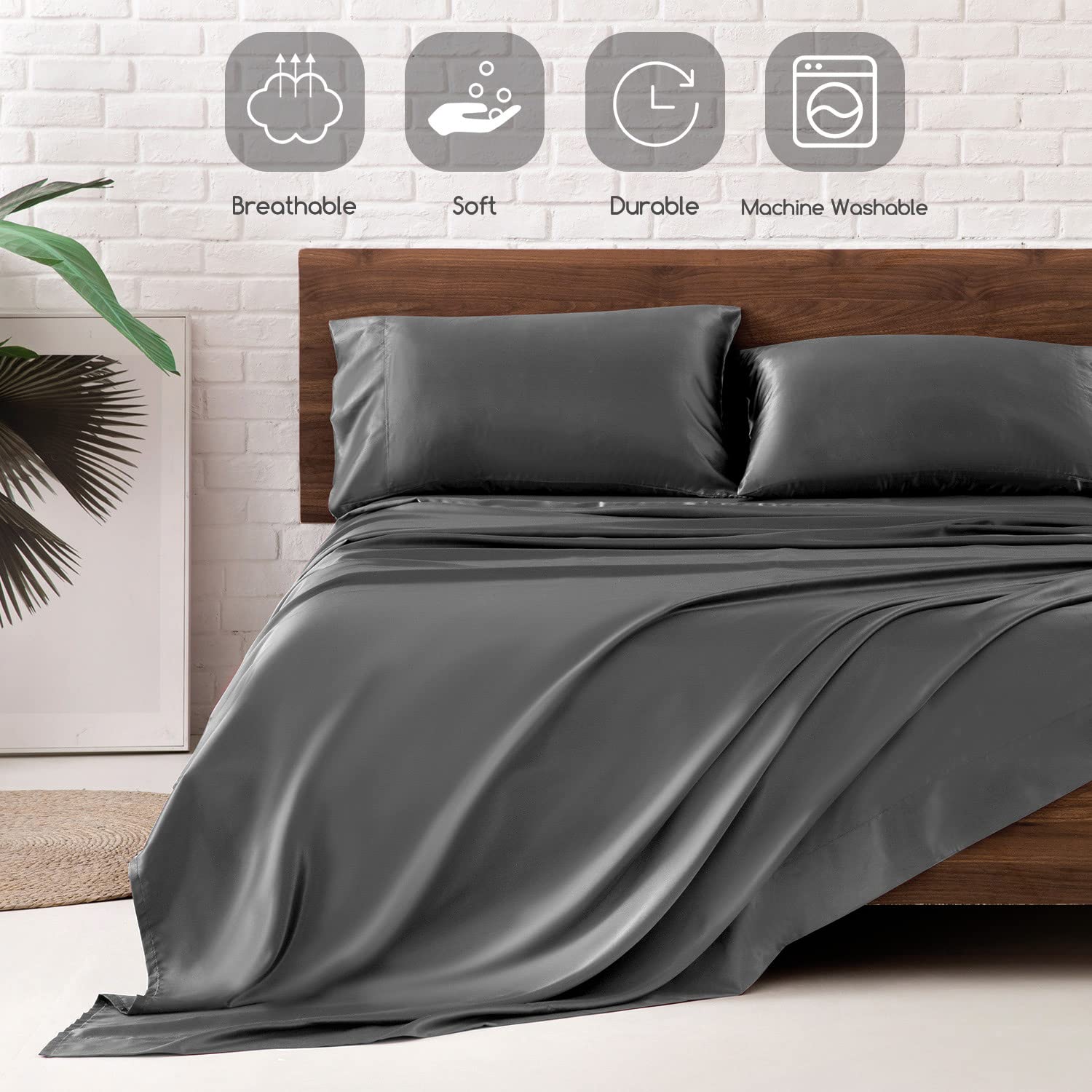 MR&HM satin bedding delivers a silky sleep surface and shine