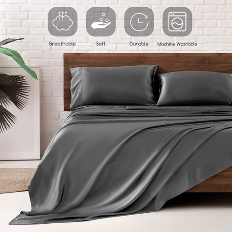 MR&HM satin bedding delivers a silky sleep surface and shine