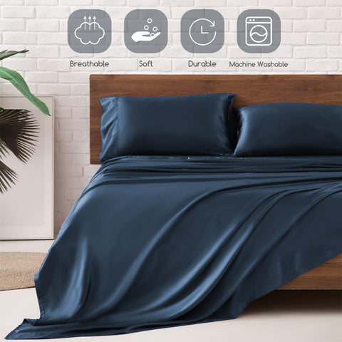 MR&HM satin sheets are machine washable on cold for easy care.