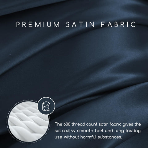 MR&HM satin sheets close-up shows silky texture and luxurious sheen.