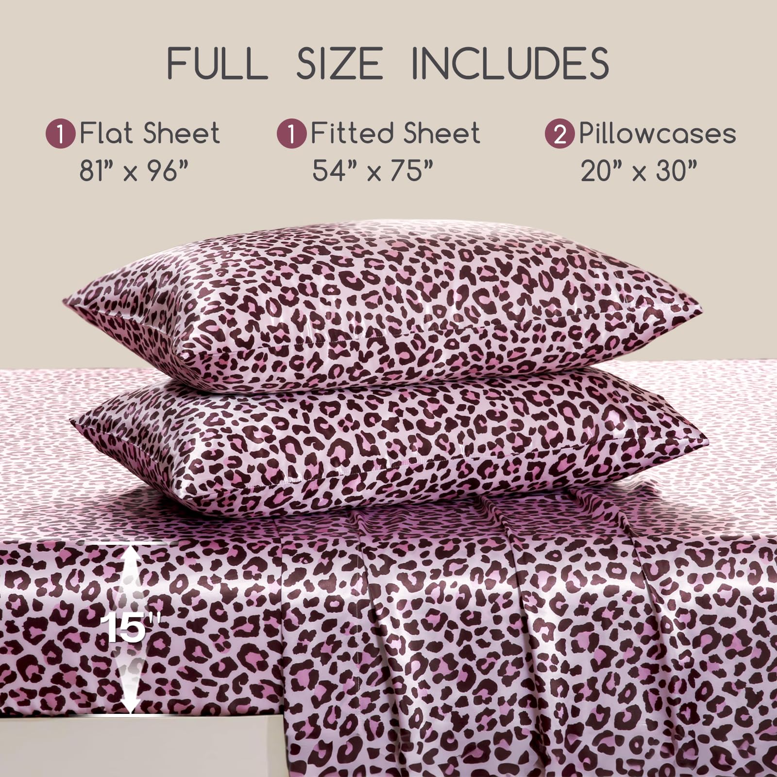 MR&HM satin flat sheet 81x96 inches for generous coverage and stylish bedding