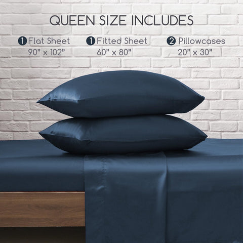 MR&HM satin sheets provide breathable, night-time comfort and durability.