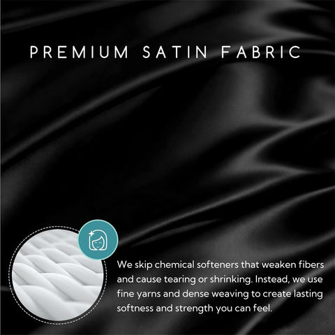 MR&HM satin sheets queen fitted sheet with 15-inch pocket securing the mattress