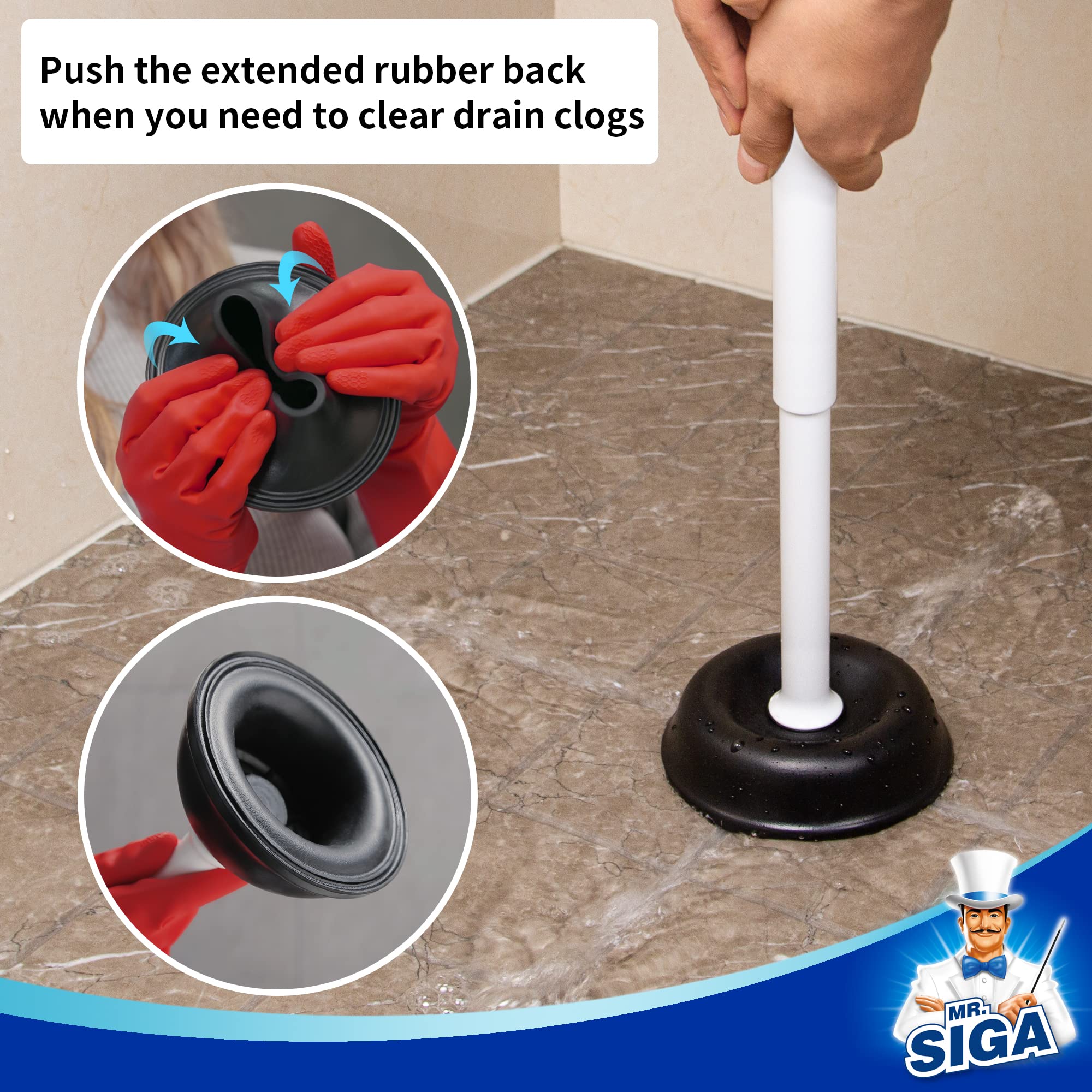 MR.SIGA holder design keeps the plunger head out of sight and organized.