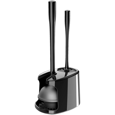 MR.SIGA toilet plunger and bowl brush combo in a neat holder for easy bathroom cleaning